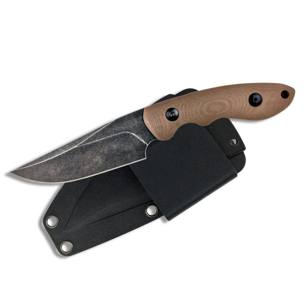 ABKT Elite Shadow Predator Fixed Blade Drop Point Knife Brown 3-1/2 Inch