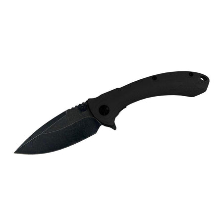 ABKT Elite Shadow Protector II Stonewashed Drop Point Folding Knife Black