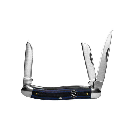 ABKT Cowhand Series Cattleman Stockman 3 Blade Knife Blue G10
