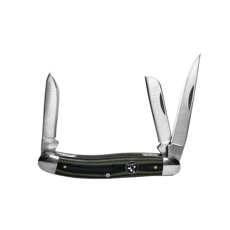 ABKT Cowhand Cattleman Stockman Knife 3 Blades Green G10 Handle