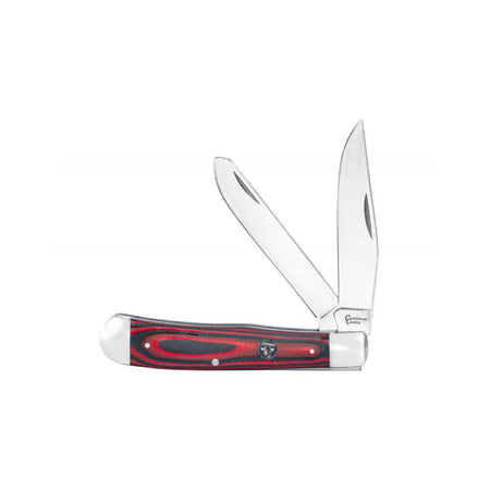 ABKT Cattleman Trapper 2-Blade Folding Knife Red Multicolor G10 Handle