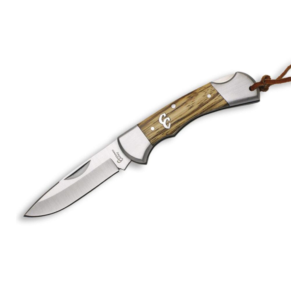 ABKT Cattleman Lockback Folder 3" Stainless Drop Point Blade Zebrawood Handle