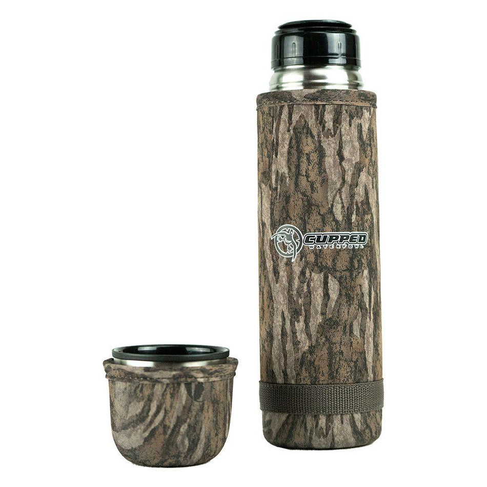 Cupped Waterfowl Insulated Camo Thermos 25 oz Mossy Oak Bottomland