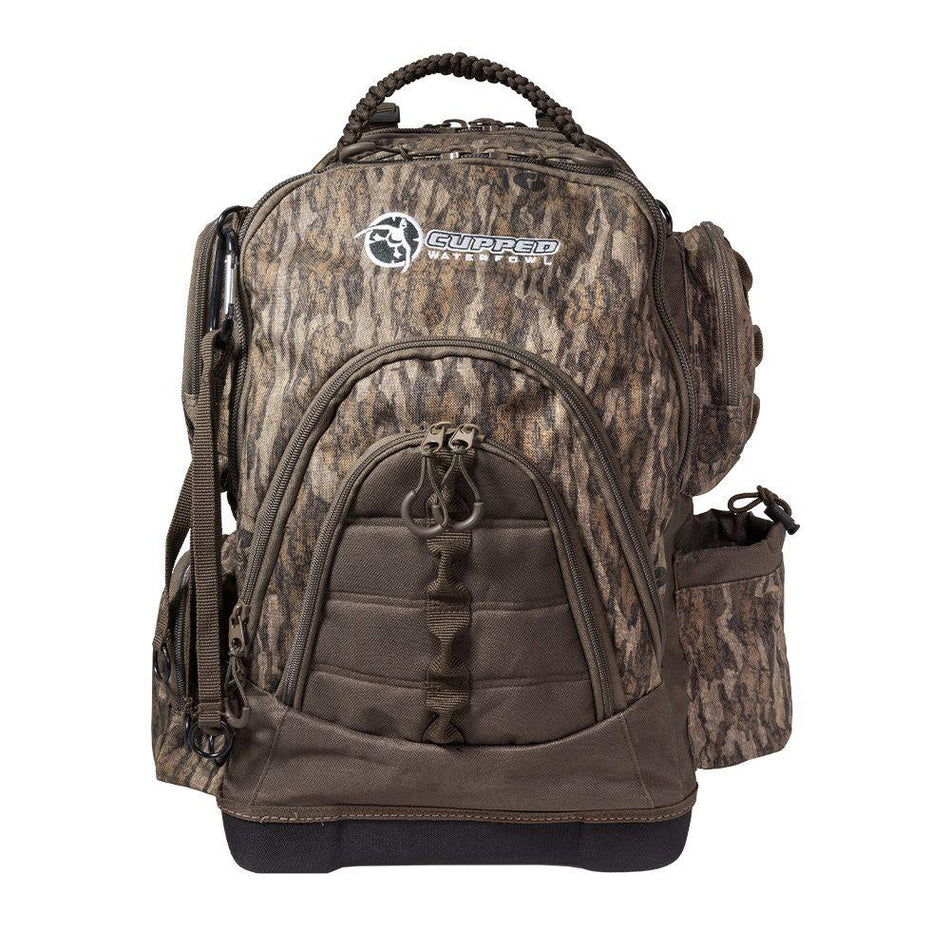Cupped Waterfowl Large Backpack Mossy Oak Bottomland with MOLLE and Carabiner