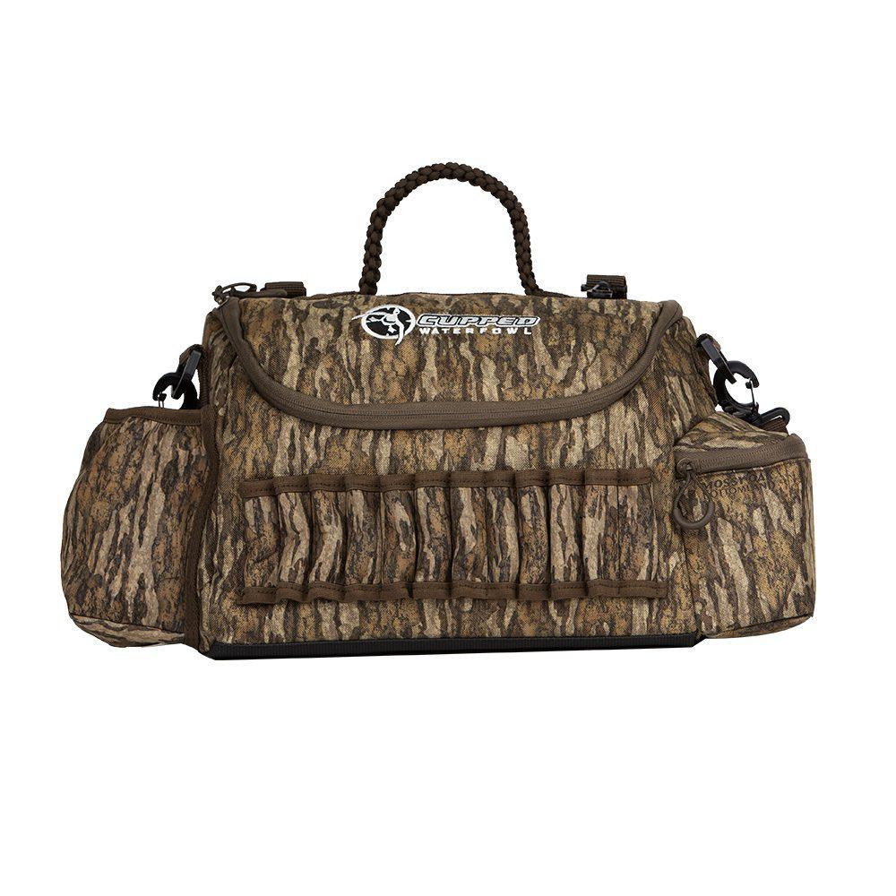 Cupped Mossy Oak Bottomland Waterfowl Hunting Guide Bag with Tree Hook
