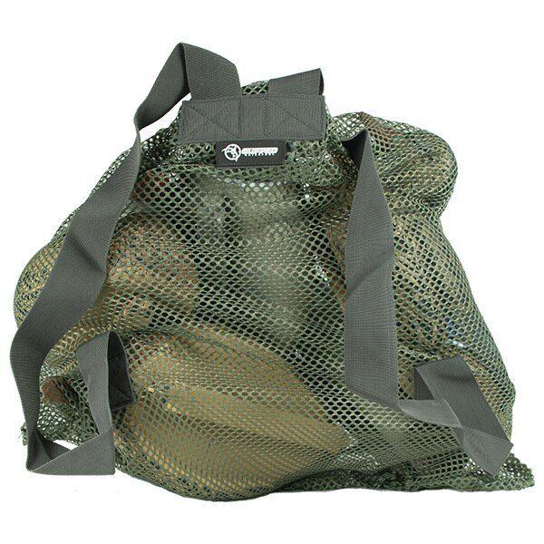 Cupped Large Mesh Duck Decoy Bag with Drawstring and Shoulder Strap