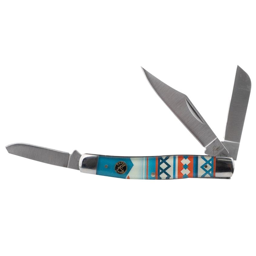 ABKT Roper Stockman Sunset Folding Knife with Spear and Clip Point Blades