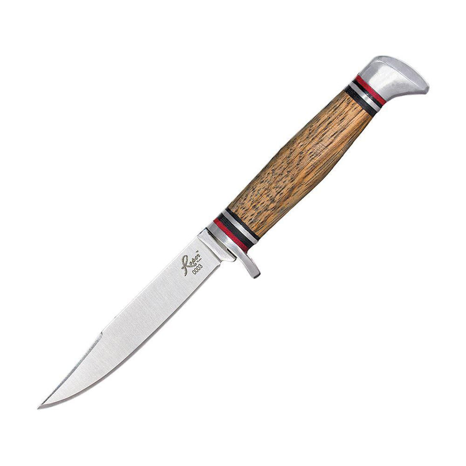 Roper Deadwood Jr. Fixed Blade Clip Point Knife with Zebra Wood Handle 6.5" Overall