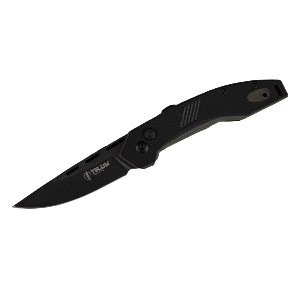 Telum Incinerator S35V Drop Point Automatic Tactical Knife 3.5" Blade Black