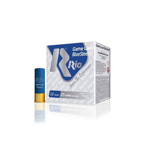 Rio Ammunition Game Load BlueSteel Shotgun Ammo 12 Gauge 2.75 in 1-1/8 oz #6