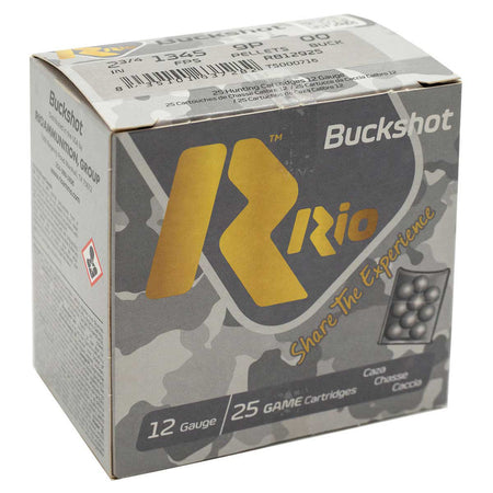 Rio Ammunition Royal Buck 9 Pellets Shotgun Ammo 12 Gauge 2.75 in 1-1/8 oz 00 Buck