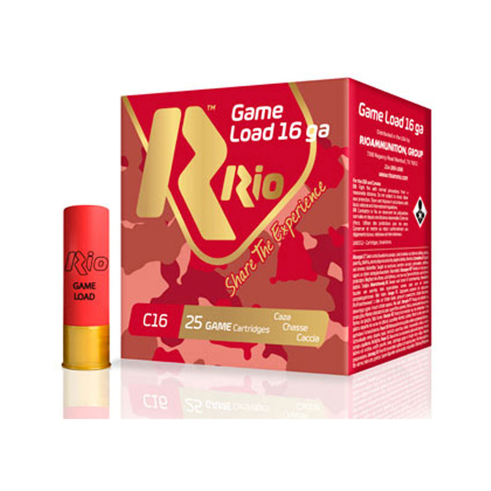 Rio Ammunition Game Load Heavy Field Shotgun Ammo 16 Gauge 2.75 in 1-1/8 oz #7.5
