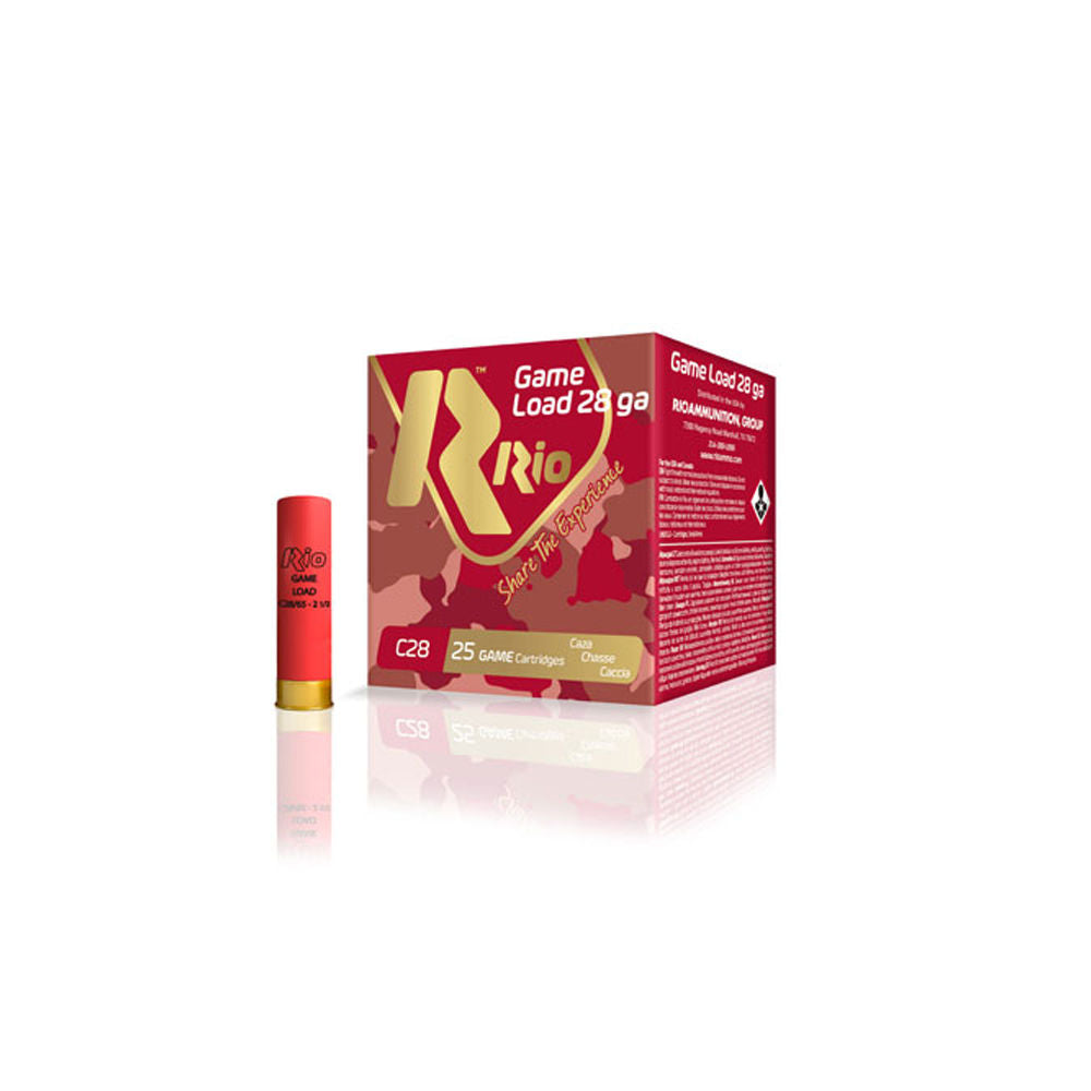 Rio Ammunition Game Load Heavy Field Shotgun Ammo 28 Gauge 2.75 in 1 oz #8
