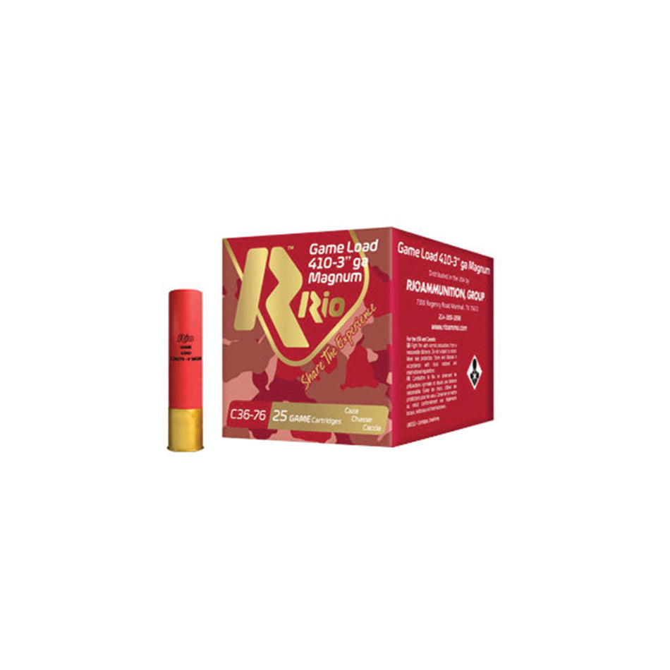 Rio Ammunition Game Load Heavy Field Shotgun Ammo .410 Bore 3 in 1-1/16 oz #6