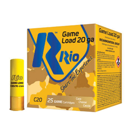 Rio Ammunition Game Load Light Shotgun Ammo 20 Gauge 2.75 in 1 oz #8