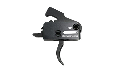 RISE RA-140 Come and Take It Logo Curved Trigger, Black Anodized, Includes Anti-Walk Pins