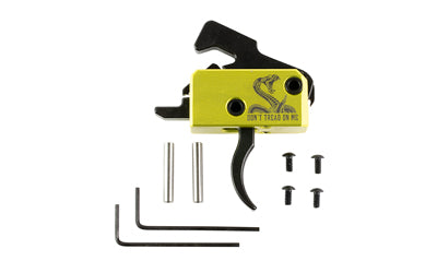 Rise Armament RA-140 Single Stage AR Trigger, Don't Tread On Me Design, Curved, 3.5 lb Pull, Gold RA-140-DTOM2