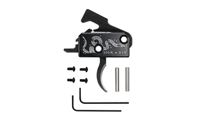 RISE RA-140 SST Curved Trigger Join or Die Design, Black Anodized Finish, Anti-Walk Pins