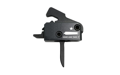 RISE RA-140F Come and Take It Logo Flat Trigger, Black Anodized, Includes Anti-Walk Pins