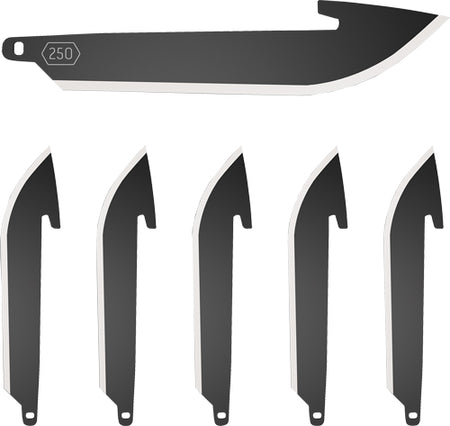 Outdoor Edge 6-Pack 2.5" Black Drop Point Replacement Blades
