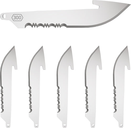 Outdoor Edge 6-Pack 3" Black Serrated Drop Point Replacement Blades