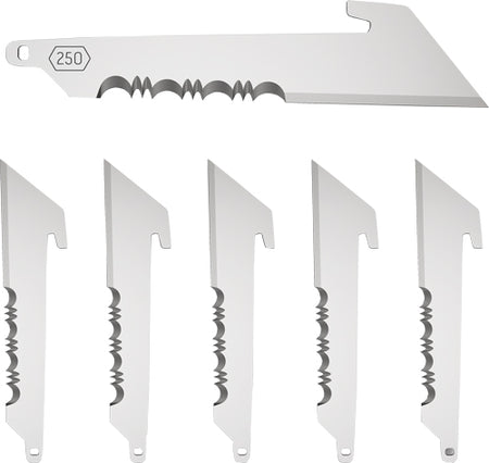 Outdoor Edge 6-Pack 2.5" Black Serrated Utility Replacement Blades