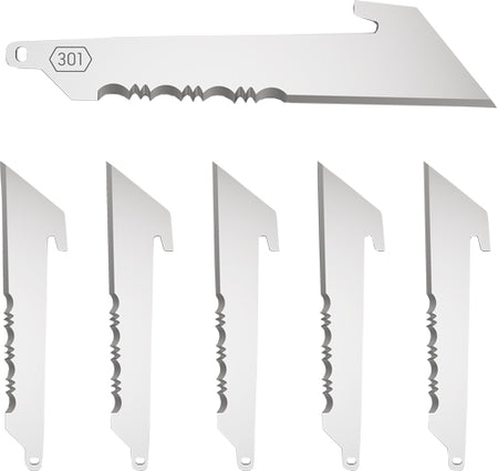 Outdoor Edge 6-Pack 3" Black Serrated Utility Replacement Blades