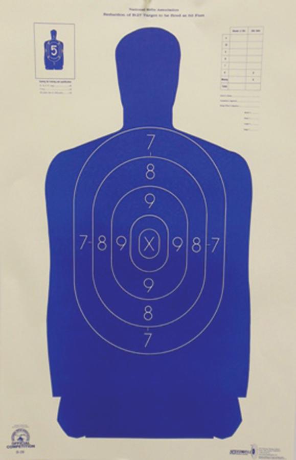 Speedwell NRA Police Silhouette Qualification Target Reduced 50 ft. 14" x 21.5"