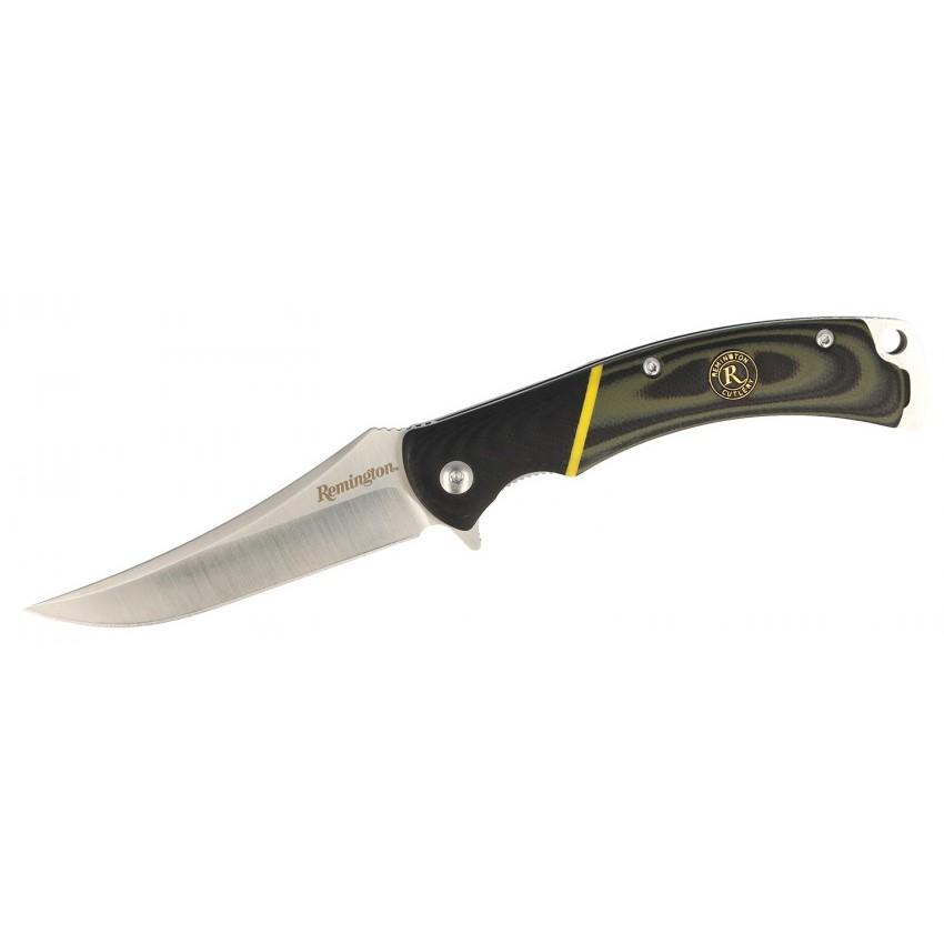 Remington Hunter Folding Knife Trailing Point 4" Blade Green Handle w/ Sheath