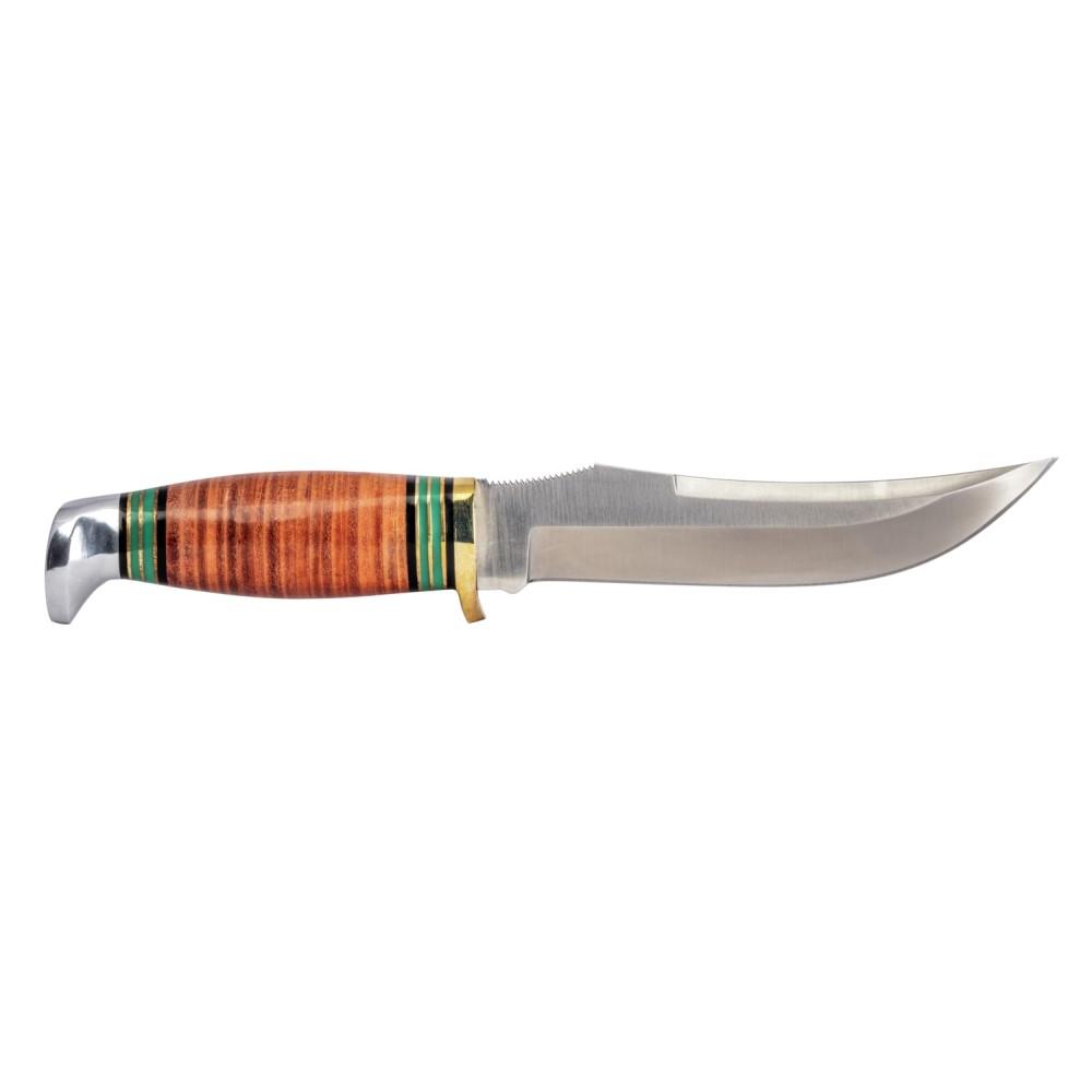 Remington Fixed Blade Knife 10" Stacked Leather Handle Brown Leather Sheath Included