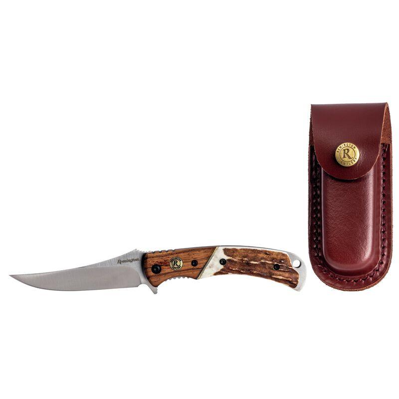Remington Guide Series Folding Knife 4" Stainless Blade Stag Handle with Sheath