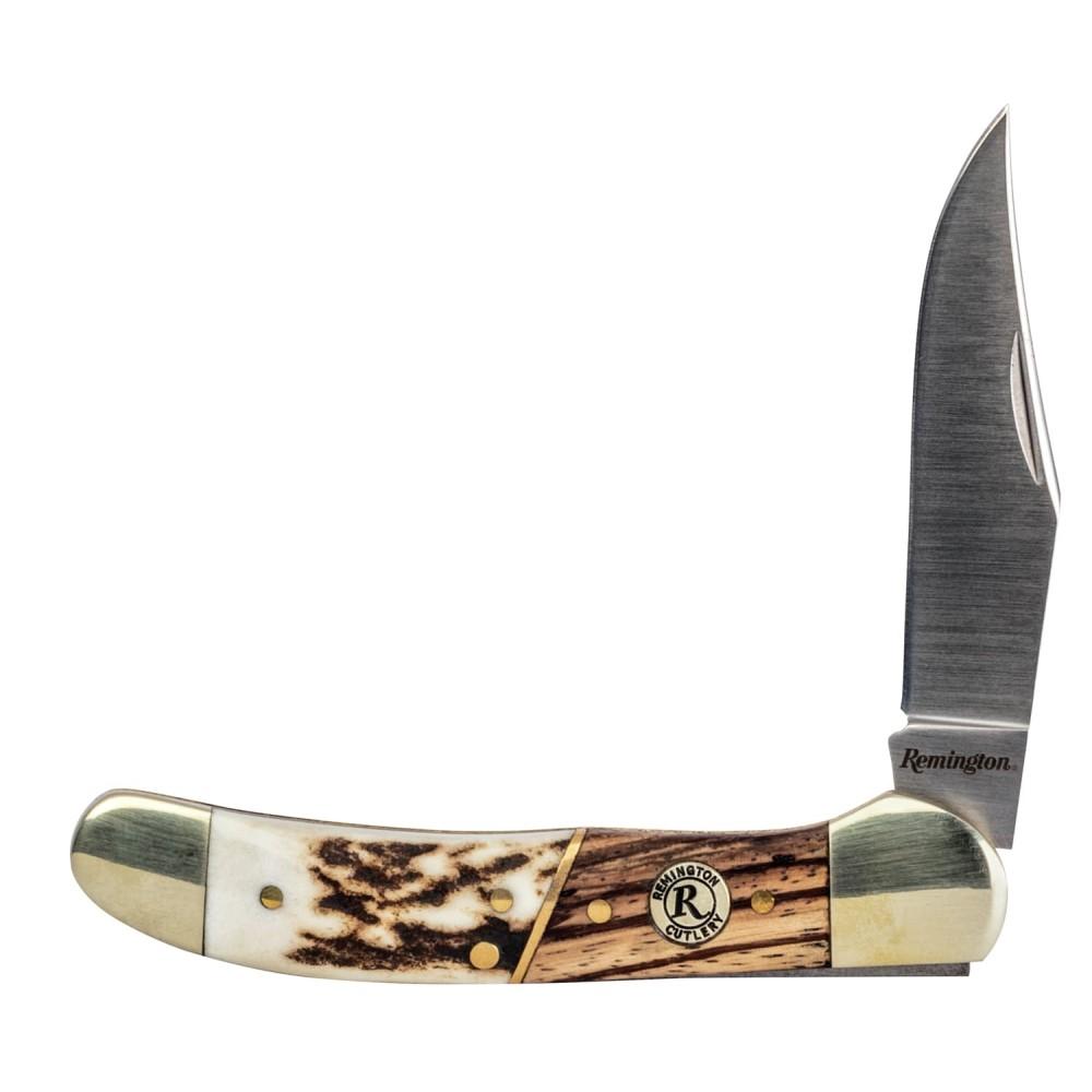 Remington Copperhead Series Folding Knife 3.75" Clip Point Stag Handle