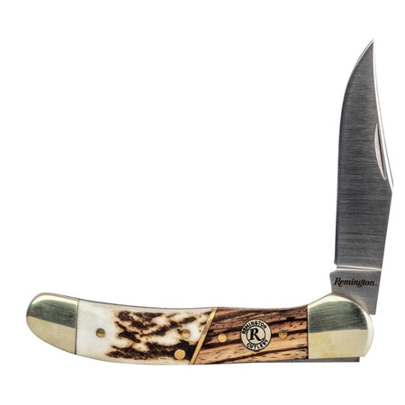 Remington Copperhead Series Folding Knife 3.75" Clip Point Stag Handle