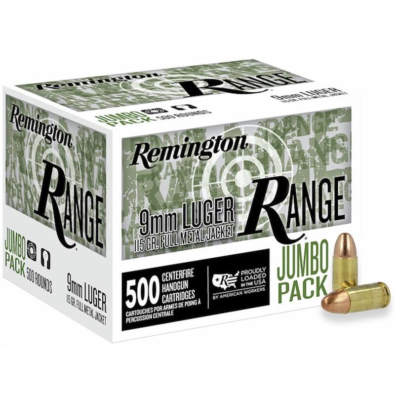 Remington Range Jumbo Pack 9mm Luger / Parabellum 115 grain Full Metal Jacket ammunition