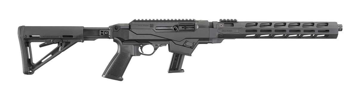 Ruger 19122 PC Carbine 9mm Luger 17+1 16.12" Threaded/Fluted Barrel, Type III Hard Coat Anodized Aluminum Alloy Receiver, Adjustable Magpul MOE Stock, M-LOK Accessory Slots, Optics Ready