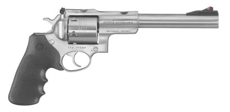 Ruger 5501 Super Redhawk 44 Rem Mag/44 Special 6rd 7.50" Satin Stainless Steel w/Integral Mount Barrel, Satin Stainless Cylinder & Frame, Black Hogue Tamer Monogrip, Transfer Bar Safety