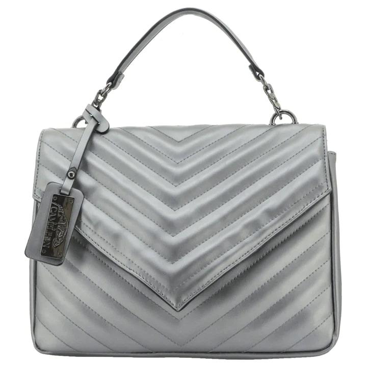 Cameleon Aria Silver Vegan Leather Concealed Carry Purse with Shoulder Strap
