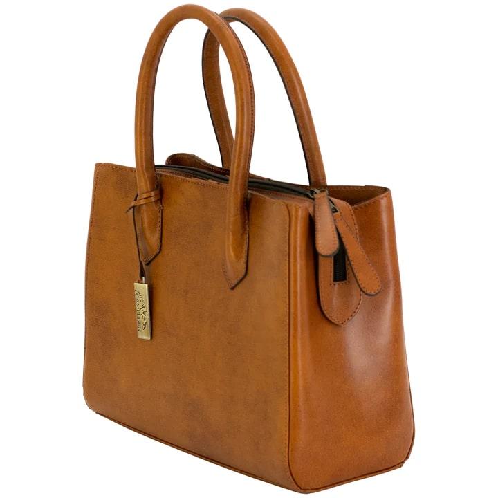 Cameleon Natalie Tan Leather Concealed Carry Purse with Holster Compartment