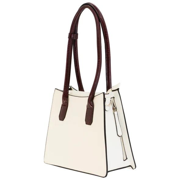 Cameleon Myla White Concealed Carry Vegan Leather Crossbody Tote