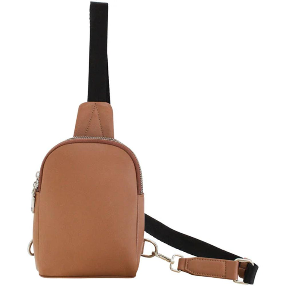 Cameleon Stav Compact Concealed Carry Sling Pack Tan Leather CCW Bag