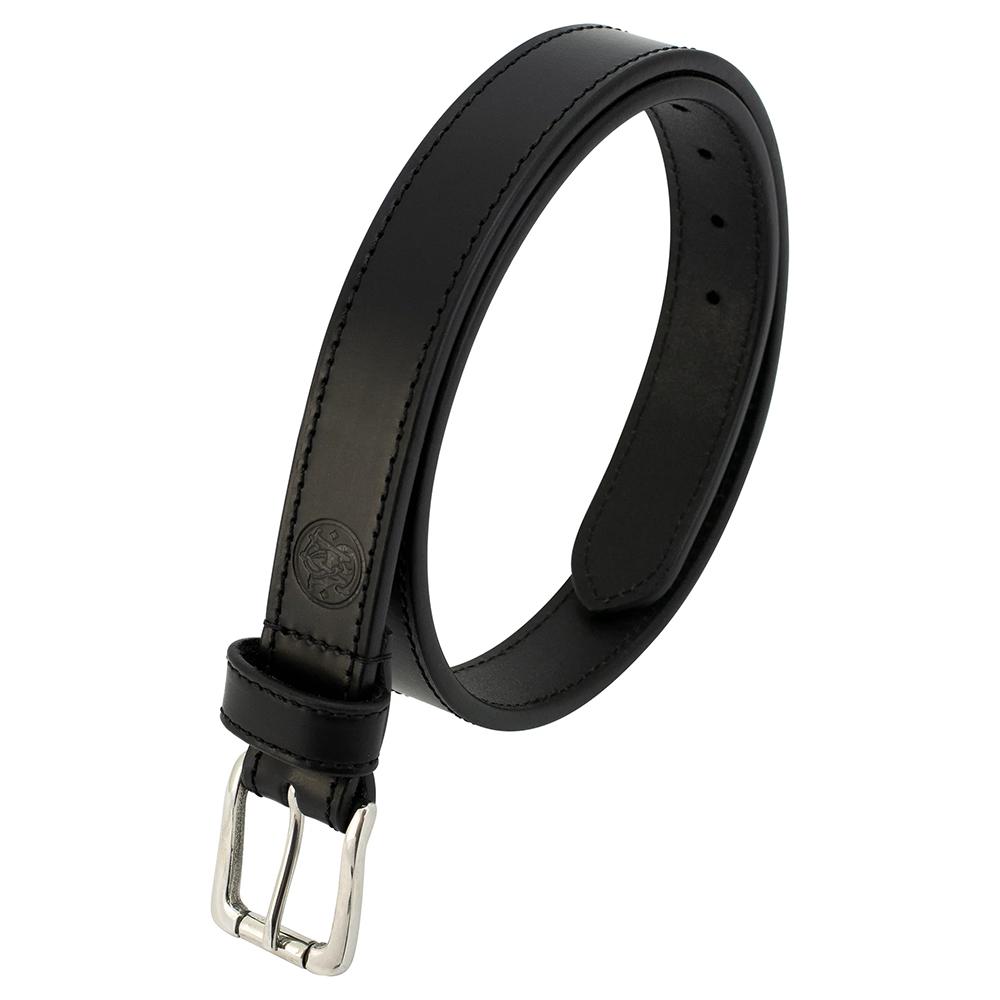 Smith & Wesson EDC Cameleon Leather Belt Solid Brass Buckle Black 38-40"