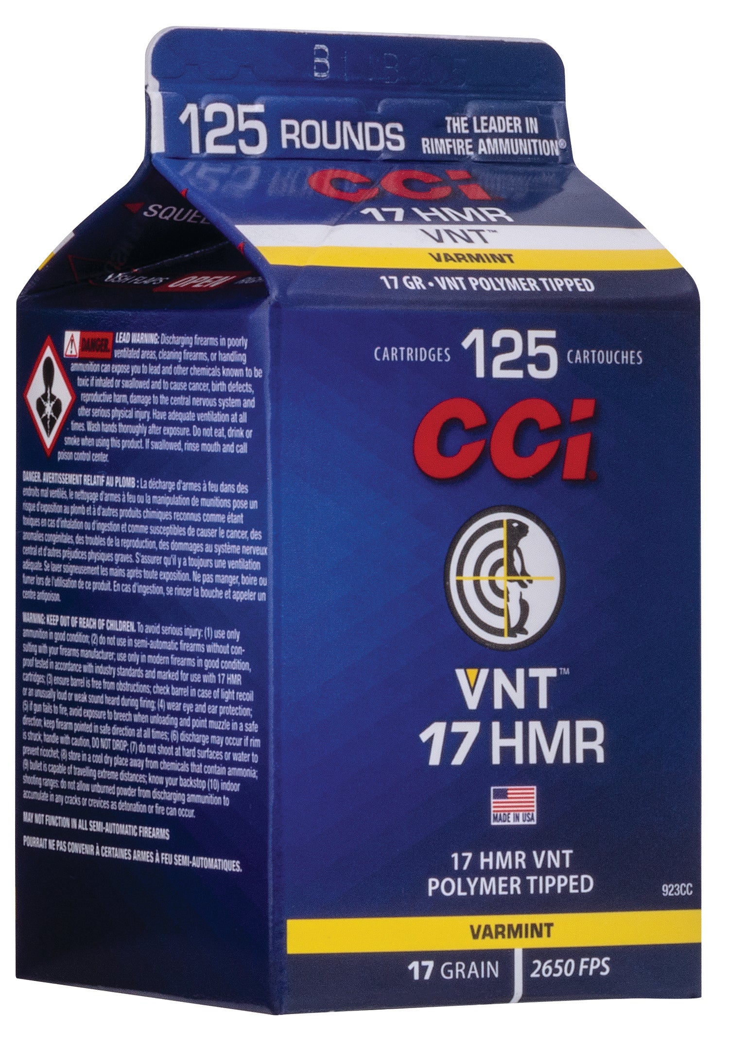 CCI VNT Varmint Tipped 17 Grain .17 HMR 2650 fps