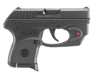 Ruger 3752 LCP w/Laser 380 ACP 6+1 2.75" Black Steel Barrel, Black Oxide Serrated Steel Slide, Black Polymer Frame, Black Polymer Grip, Viridian E-Series Red Laser