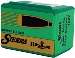 Sierra Bullets 6mm .243 55gr BlitzKing Reloading Projectiles 100-Count