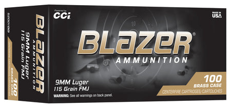 Blazer Brass 9mm Luger 115 Grain Full Metal Jacket(FMJ) Value Pack