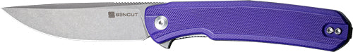 SENCUT Scitus Liner Lock Folding Knife Purple G10 Handle 3.47" D2 Stonewash Blade