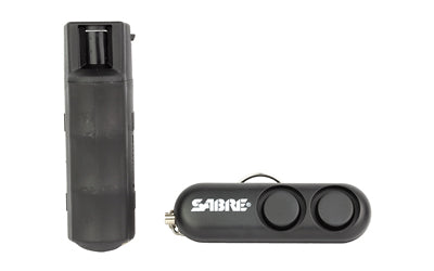 SABRE 2-Piece Safety Kit, Keychain Pepper Spray and 120dB Personal Alarm, Black