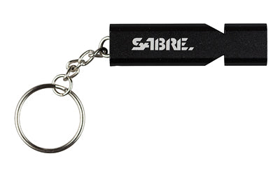 SABRE Keychain Emergency Whistle, Waterproof, 120dB, Matte Black with Lanyard