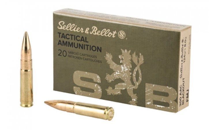 Sellier & Bellot (S&B) 300BLKA Rifle 300 Blackout 124 gr Full Metal Jacket