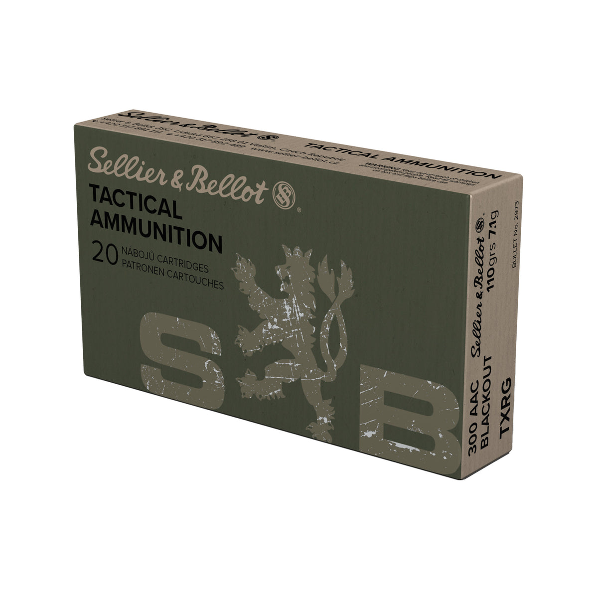 Sellier & Bellot (S&B) eXergy Boat Tail Tactical TAC-EX-Blue 110 Grain .300 AAC Blackout 2215 fps